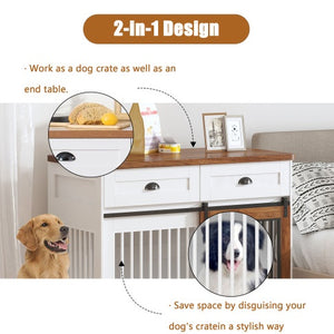 Heavy Duty Furniture Style Dog Cage Wooden Dog Cage Double Door Dog Cage Side Cabinet Dog Cage Dog Crate