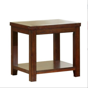 End Table Dark Cherry Open Shelf Natural Wood Grain Design 1pc Table Living Room Furniture