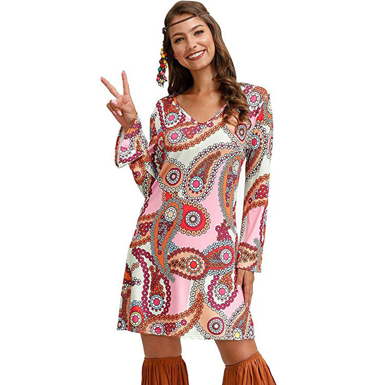 Hippie Clothing Print Dress Women