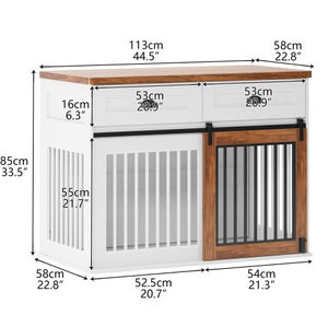 Heavy Duty Furniture Style Dog Cage Wooden Dog Cage Double Door Dog Cage Side Cabinet Dog Cage Dog Crate