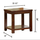 End Table Dark Cherry Open Shelf Natural Wood Grain Design 1pc Table Living Room Furniture