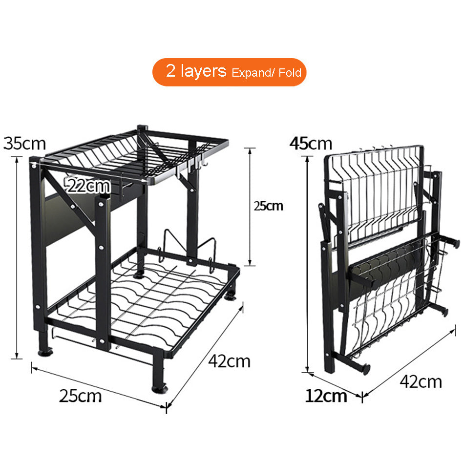 Installation-free Integrated Kitchen Supplies Storage Rack Stainless Steel