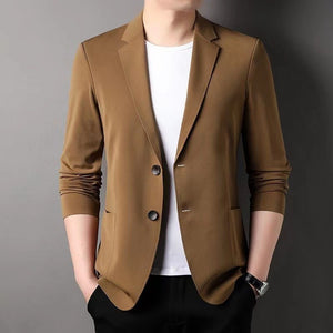 Hair Spring And Autumn Men''S T-Shirt Coat Korean Version Blazer Solid Color Cardigan Handsome Men''S Sweater