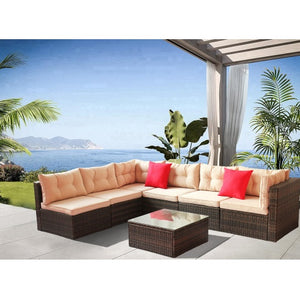 Patio Furniture Set PE Rattan Sectional Garden Furniture Corner Sofa Set