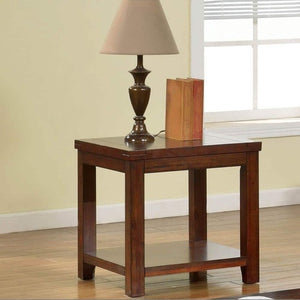 End Table Dark Cherry Open Shelf Natural Wood Grain Design 1pc Table Living Room Furniture